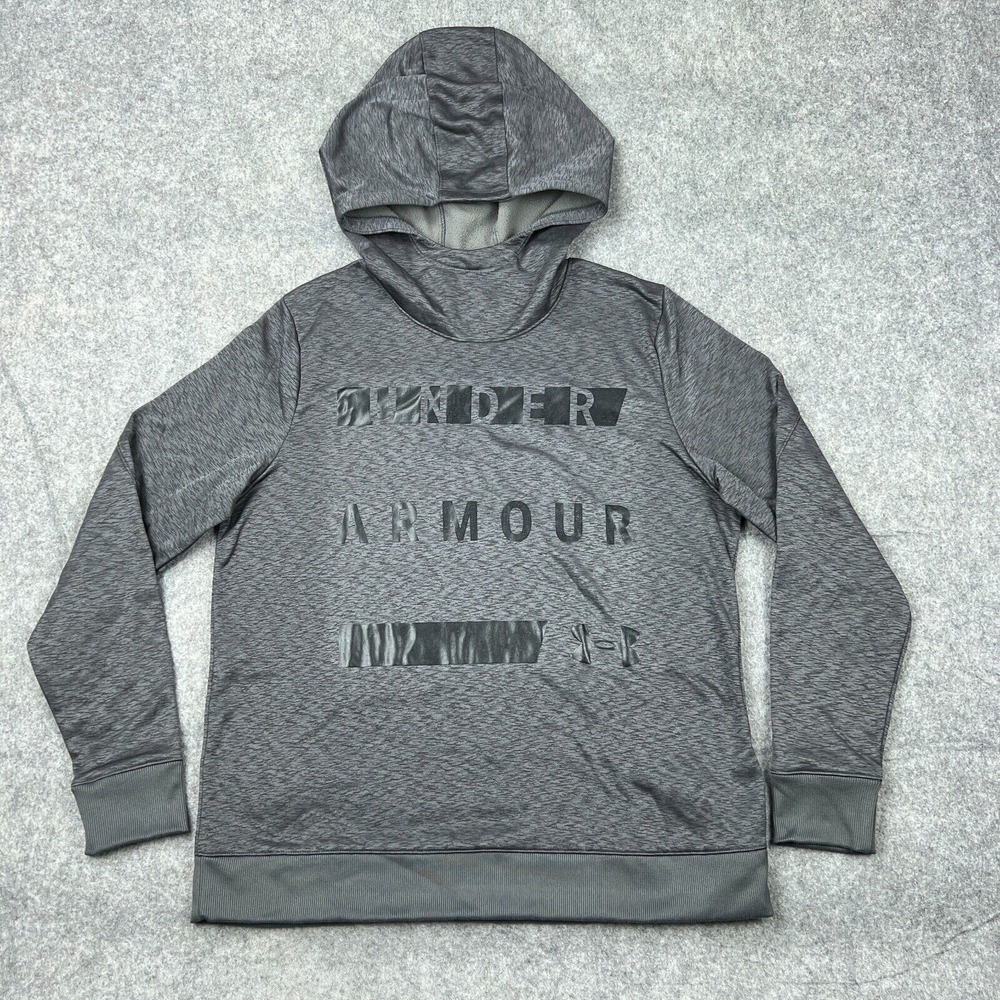 Under Armour Hoodie Womens Large Gray Fleece Pullover Sweatshirt ColdGear‎